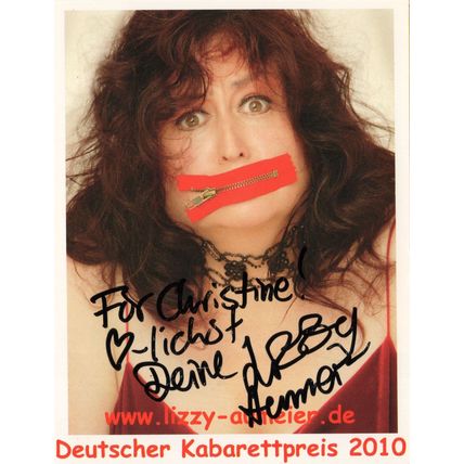 Lizzy Aumeier German Comedian Cabaret Singer Hand Signed Photo
