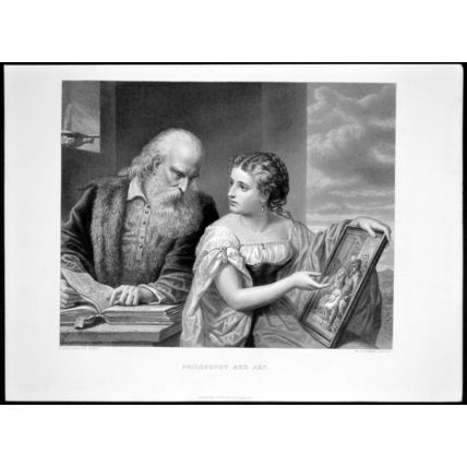 PHILOSOPHY AND ART 1878 Daniel Huntington - William Ridgway VICTORIAN ENGRAVING
