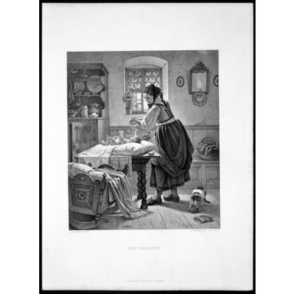 TOILETTE 1878 Auguste Ludwig - Hugo Burkner VICTORIAN ENGRAVING