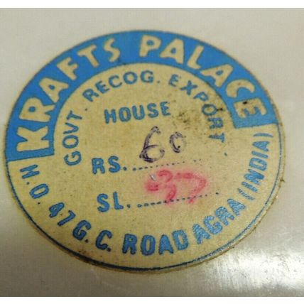 Lot of 3 Vintage 3.5" White KRAFT PALACE Coaster Set Stone Floral Inlay INDIA