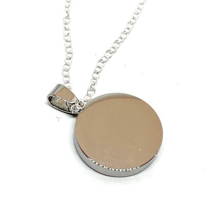 1932 93rd Birthday Silver threepence Round Silver plated pendant 18 inch ch SLV
