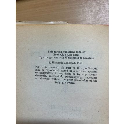 1972 "WELLINGTON - THE YEARS OF THE SWORD" ELIZABETH LONGFORD HARDBACK BOOK (P4)
