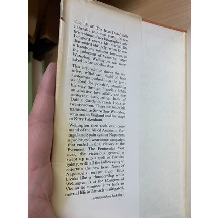 1972 "WELLINGTON - THE YEARS OF THE SWORD" ELIZABETH LONGFORD HARDBACK BOOK (P4)