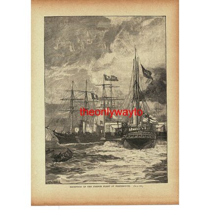 Reception Of French Fleet In Portsmouth, 1865, Book Illustration (Print), c1895