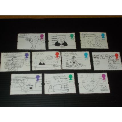 1996 SET OF 10 CARTOONS ORD STAMPS USED LOT B