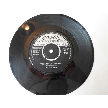 7" 1963. DEL SHANNON .TWO KINDS OF TEARDROPS .LONDON. HLX 9710. EXCELLENT