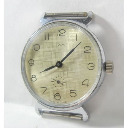 Vintage Soviet ZIM Mechanical Classic Watch 15j Wristwatch for Men's USSR 1970s