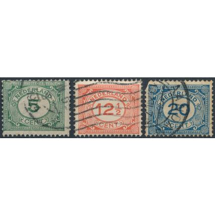 Numeral Definitive - Netherlands 1921 - FH - MiNr 107/9