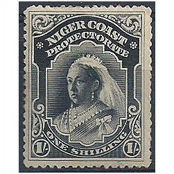 Niger Coast Prot 1894 SG56a 1s Black P13.5x14 Mtd Mint