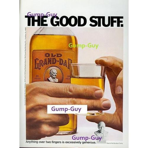 Vintage Print Ad 1971 Old Grand Dad Bourbon Two Generous Fingers GrandDad drink