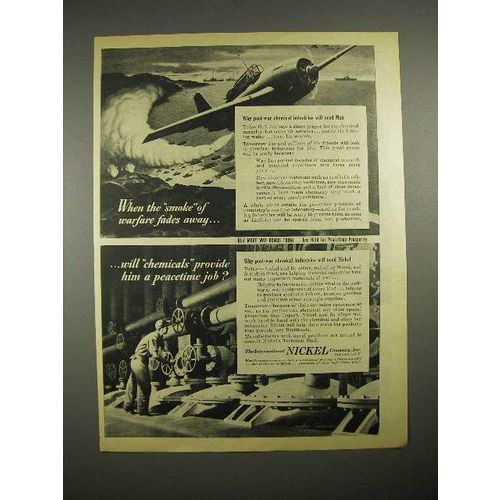 1944 WWII International Nickel Ad - Smoke of Warfare