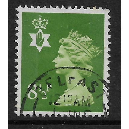 GREAT BRITAIN REGIONALS 1976 N IRELANDS 8 1/2p YELLOW GREEN SG NI 25 FINE USED#