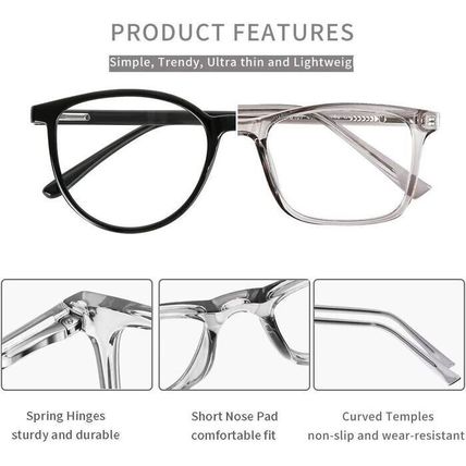 2 Pack Unisex Blue Light Blocking Glasses-PC/Gaming/TV/Phone-BLACK/CLEAR-N  EW