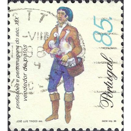PORTUGAL, goose seller, beige 1998, 85Esc, #2