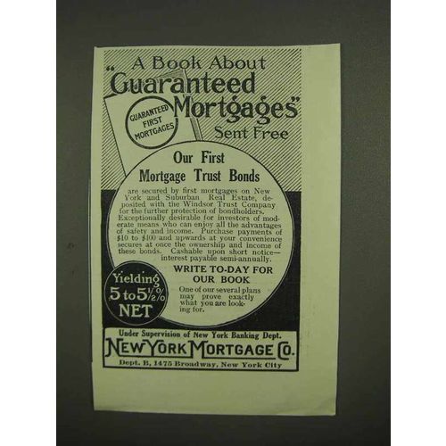 1910 New York Mortgage Co. Ad - Trust Bonds