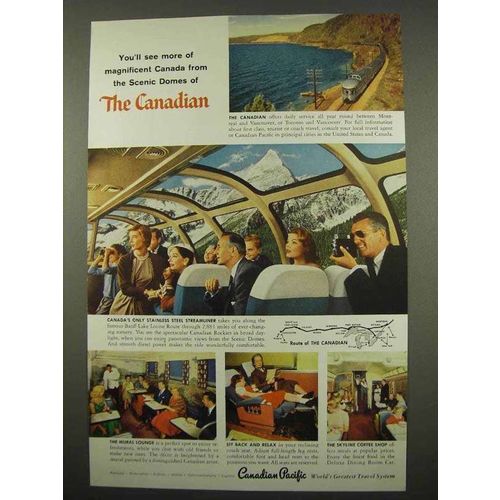 1957 Canadian Pacific Railroad Ad - Scenic Domes