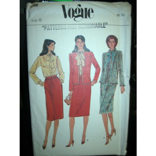 Vintage Vogue #7768 Misses Jacket/Skirt/Blouse Pattern - Size 8