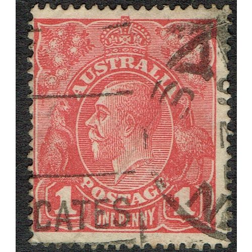 Australia 1918 1d Carmine wmk6a SG50 GU