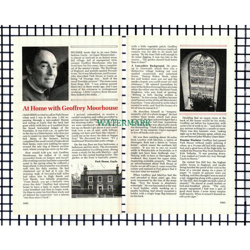 (7154) Geoffrey Moorhouse Park House Gayle - 1987 Small Article