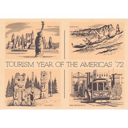 United States 1972 Tourism Year of the Americas 9c Postal card Unused VGC