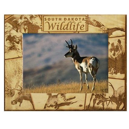 South Dakota Wildlife Laser Engraved Wood Picture Frame (5 x 7)