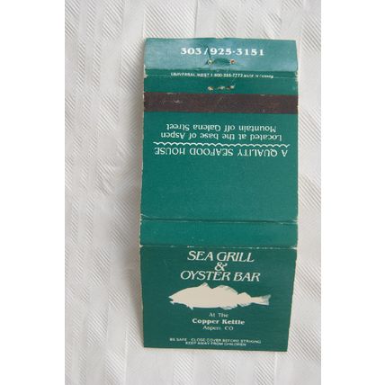 Matchbook Cover The Copper Kettle, Aspen - Sea Grill & Oyster Bar