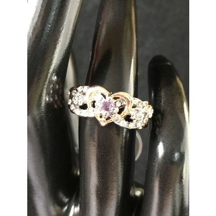 Ring Engagement Promise Heart Shaped Two Tone Ring #79 USA Seller