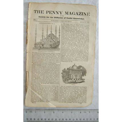 1832 The Penny Magazine No. 25 Constantinople, Christ Church, Zeuxis