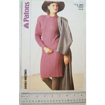 1987 Patons 3093 sweater and skirt, DK