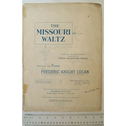 1914 The Missouri Waltz arranged for Piano