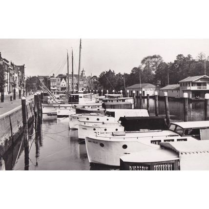 Dordrecht Nieuwe Haven Ship Bateaux Real Photo Dutch Postcard
