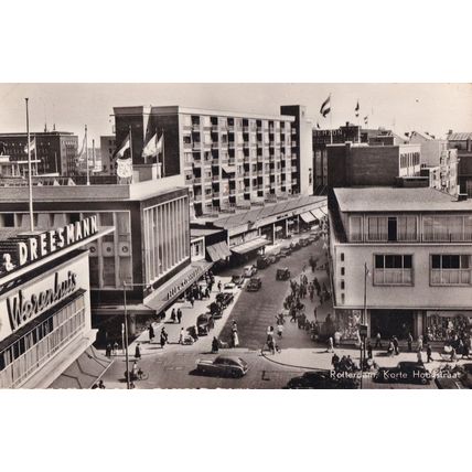 Rotterdam Korte Hoogstraat Strasse Vintage Real Photo Dutch Postcard
