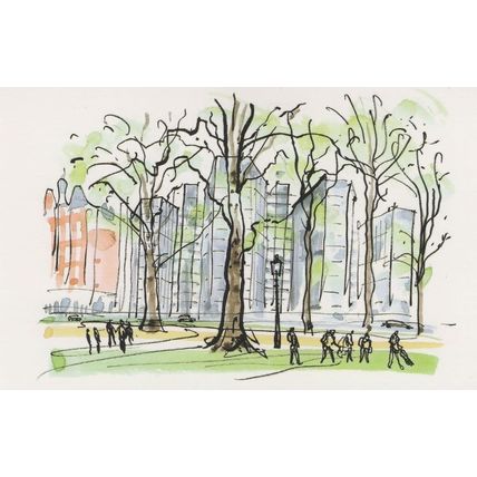 Hyde Park Flats London Upper Class Apartments Painting Postcard