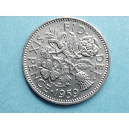 1959 Sixpence 6d 001 Nice