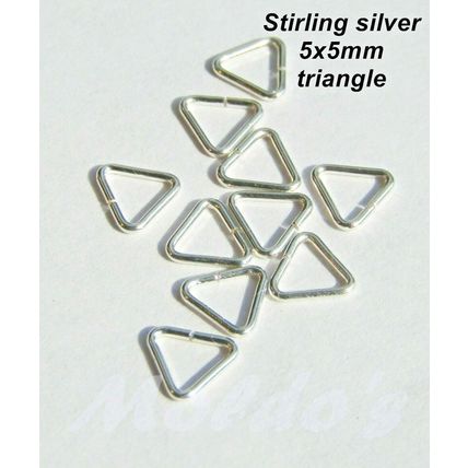925 Sterling Slver 5 x 5mm Triangle Charm Pendant Bead Holder High Quality C6