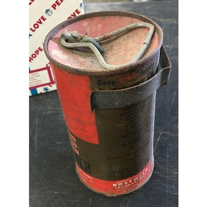 HERO Mini Fire Extinguisher Can with Wall Mount Clamp Vintage bostwick