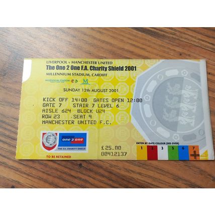 2001 Charity Shield ticket: Liverpool vs Man Utd (Millenium Stadium)