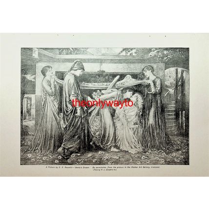 Dante's Dream, D G Rossetti, Book Illustration, c1907