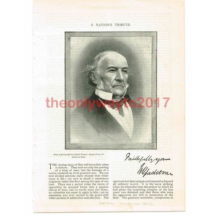 William Gladstone, Victorian Book Illustration, 1897