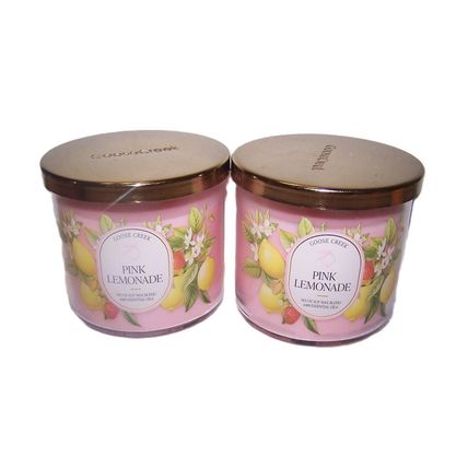 Pink Lemonade Scented Candle Large 3 Wick 14.5oz Lot of 2 Goose Creek