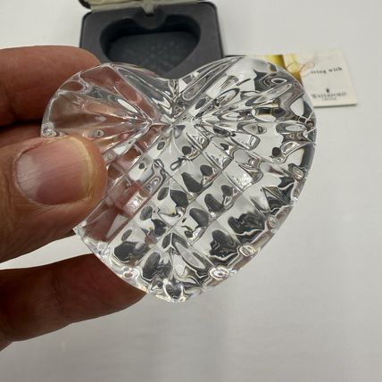 Waterford Crystal Heart Heart Hand Cooler Sculpture Paperweight Office Decor Box