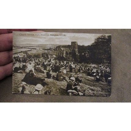 Early Postcard - Church Service, Kirk Braddan - Douglas, Isle of Man