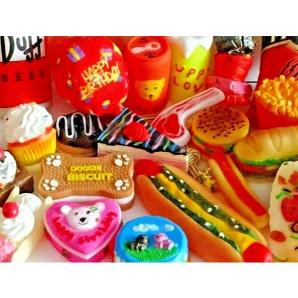 BARGAIN SQUEAKY DOG TOY SET FUN FAST FOOD THEMED DOG TOYS VARIOUS STYLES 10 TOYS