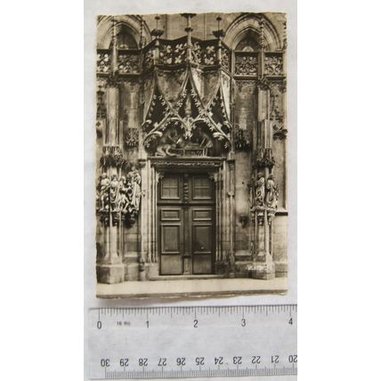 1961 postcard Strasbourg Cathedral Doorway