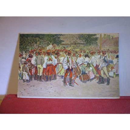 LANSTORFSKE HODY by Joza Uprka used antique postcard dated 1918 =