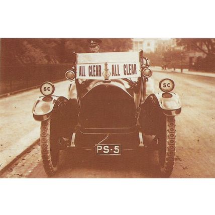 Postcard WW1 Air Raid Warning All Clear Car London 1917 - Nostalgia