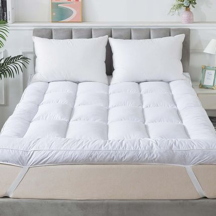 Whatsbedding Feather Bed Mattress Topper, Memory Foam Mattress Topper, Thickened