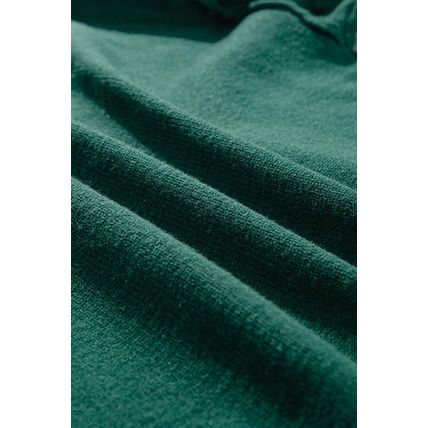 Blackish Green Colorblock Striped Trim Drop Shoulder Sweater