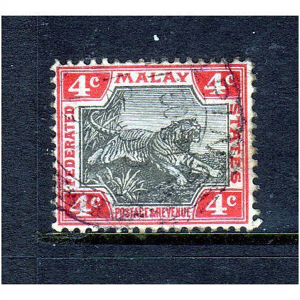 MALAYSIA 1904 SG 36d 4c BLACK AND ROSE FINE USED