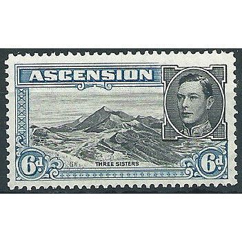 Ascension 1944 SG43a 6d Black & Ultramarine Perf 13 Mounted Mint ... .